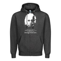 Charcoal Heather albert einstein quote1 Zipper Hoodie - linhVisuals