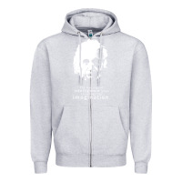 Heather Grey albert einstein quote1 Zipper Hoodie - linhVisuals