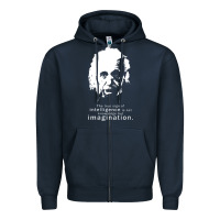 Navy albert einstein quote1 Zipper Hoodie - linhVisuals