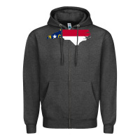 Charcoal Heather flag north carolina tshirt Zipper Hoodie - linhVisuals