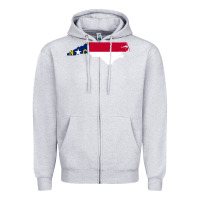 Heather Grey flag north carolina tshirt Zipper Hoodie - linhVisuals