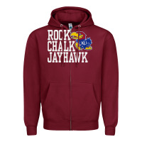 Burgundy rock chalk jayhawk ku tshirt Zipper Hoodie - linhVisuals
