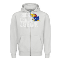 Dove Grey rock chalk jayhawk ku tshirt Zipper Hoodie - linhVisuals