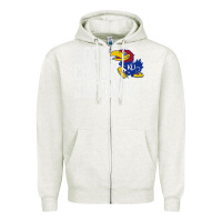 Oatmeal Heather rock chalk jayhawk ku tshirt Zipper Hoodie - linhVisuals