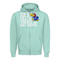 Seafoam rock chalk jayhawk ku tshirt Zipper Hoodie - linhVisuals