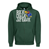 Sports Green rock chalk jayhawk ku tshirt Zipper Hoodie - linhVisuals
