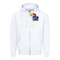 White rock chalk jayhawk ku tshirt Zipper Hoodie - linhVisuals