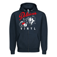 Navy delicious vinyl Zipper Hoodie - linhVisuals