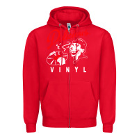 Red delicious vinyl Zipper Hoodie - linhVisuals