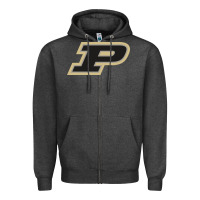Charcoal Heather Purdue Boilermakers, Gear Zipper Hoodie - linhVisuals