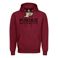 Burgundy Purdue University, Apparel Zipper Hoodie - linhVisuals