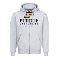 Heather Grey Purdue University, Apparel Zipper Hoodie - linhVisuals