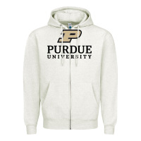 Oatmeal Heather Purdue University, Apparel Zipper Hoodie - linhVisuals