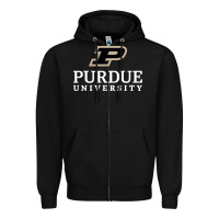 Black Purdue University, Apparel Zipper Hoodie - linhVisuals