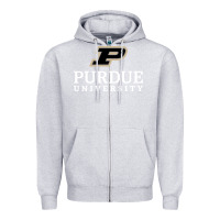Heather Grey Purdue University, Apparel Zipper Hoodie - linhVisuals