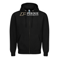 Black Purdue University, Apparel Zipper Hoodie - linhVisuals