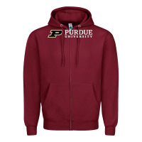 Burgundy Purdue University, Apparel Zipper Hoodie - linhVisuals