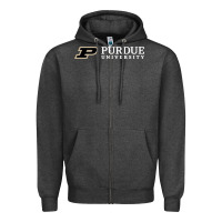 Charcoal Heather Purdue University, Apparel Zipper Hoodie - linhVisuals