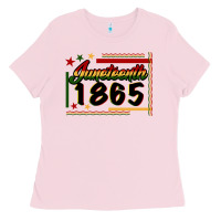 Bubblegum Pink Juneteenth 1865 Ladies Tee - FaDigitalArtStudio
