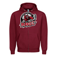 Burgundy huntsville havoc Zipper Hoodie - linhVisuals