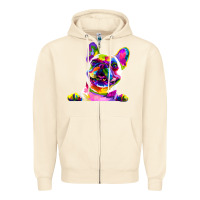 Sandshell frenchie french bulldog pop art portrait bouledogue t shirt Zipper Hoodie - linhVisuals
