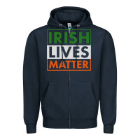 Navy irish lives matter Zipper Hoodie - linhVisuals
