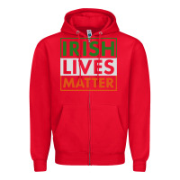 Red irish lives matter Zipper Hoodie - linhVisuals