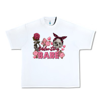 White Valentine Babe Valentine's Day Skull Urban Heavy Tee - FaDigitalArtStudio