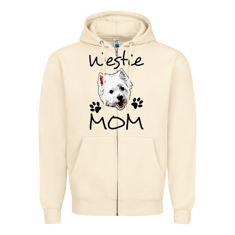 Westie Mom Dog Mama West Highland Terrier Dog Zipper Hoodie by linhVisuals | Teevron