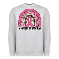 Heather Grey in october we wear pink rainbow Heavyweight Sweatshirt - JahusDesignShop