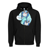 Black poliwag watercolor Zipper Hoodie - linhVisuals