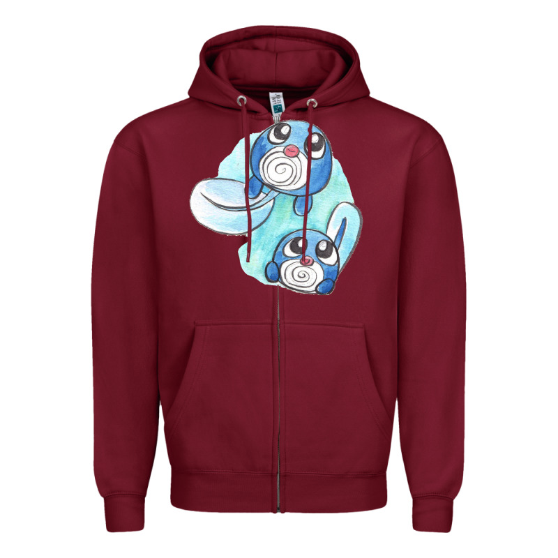 Poliwag Watercolor Zipper Hoodie by linhVisuals | Teevron