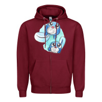 Burgundy poliwag watercolor Zipper Hoodie - linhVisuals