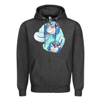 Charcoal Heather poliwag watercolor Zipper Hoodie - linhVisuals