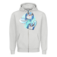 Dove Grey poliwag watercolor Zipper Hoodie - linhVisuals