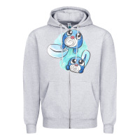 Heather Grey poliwag watercolor Zipper Hoodie - linhVisuals