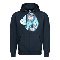 Navy poliwag watercolor Zipper Hoodie - linhVisuals