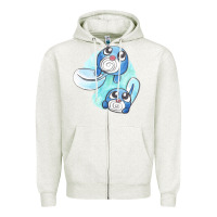 Oatmeal Heather poliwag watercolor Zipper Hoodie - linhVisuals