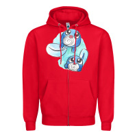 Red poliwag watercolor Zipper Hoodie - linhVisuals
