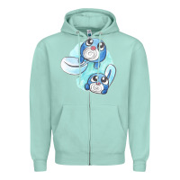 Seafoam poliwag watercolor Zipper Hoodie - linhVisuals