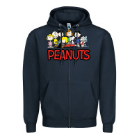 Navy peanuts animation Zipper Hoodie - linhVisuals