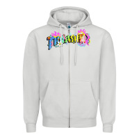 Dove Grey trasher Zipper Hoodie - linhVisuals