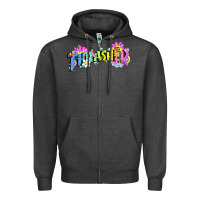 Charcoal Heather trasher Zipper Hoodie - linhVisuals