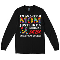 Black LIL Autism Mom Long Sleeve Tee - CowhideDigitalArt