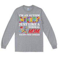 Heather Grey LIL Autism Mom Long Sleeve Tee - CowhideDigitalArt