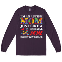 Plum LIL Autism Mom Long Sleeve Tee - CowhideDigitalArt