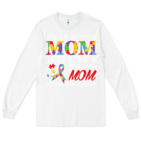 White LIL Autism Mom Long Sleeve Tee - CowhideDigitalArt