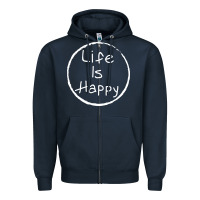 Navy life is happy Zipper Hoodie - linhVisuals