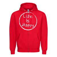 Red life is happy Zipper Hoodie - linhVisuals
