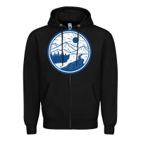 Black River Mountain Badge Zipper Hoodie - linhVisuals